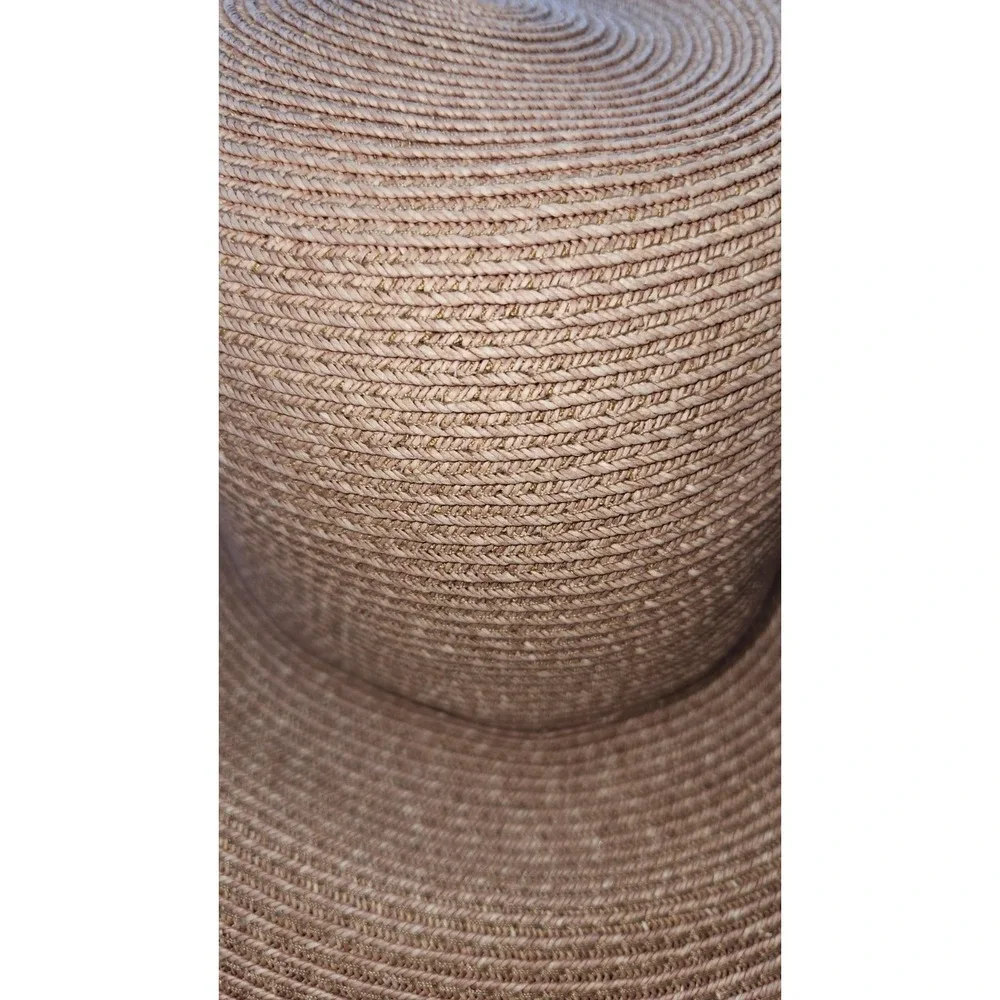 Eric‎ Javits Womens Packable Vintage Srraw Sun Hat Beige W/Pink Underside Beach - Picture 6 of 7